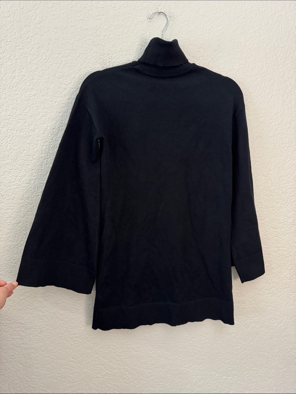 LPA Fallon Black Turtleneck Sweater Mini Dress XS Bell Sleeve - Picture 6 of 6